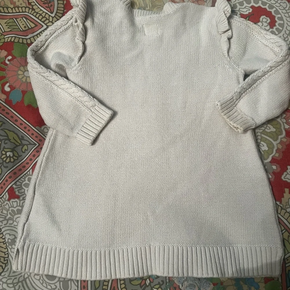Baby Gap Cable Knit Cream Sweater dress  6–12 mo